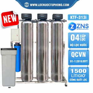 Bộ lọc tổng đầu nguồn gia đình KTF-313i - 4 cấp lọc, van tự động, xử lý canxi